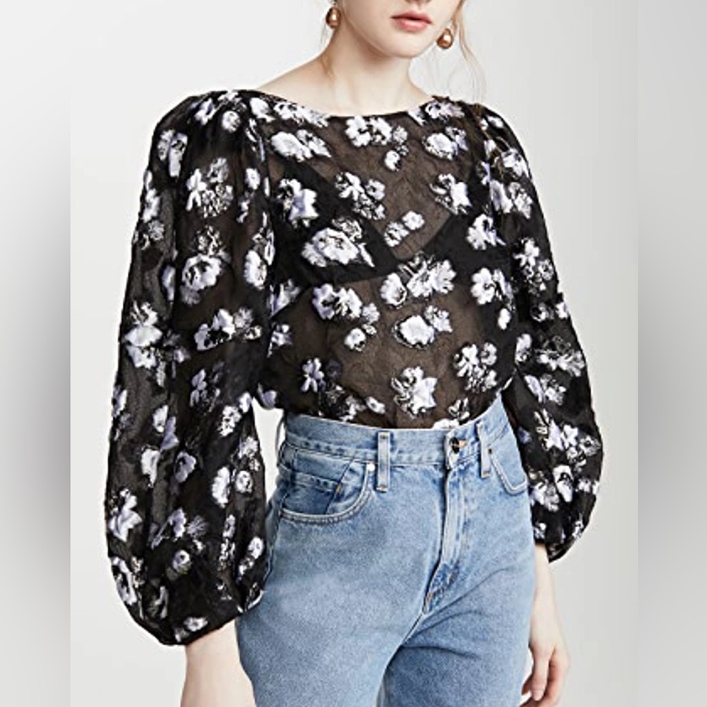 Rachel Comey Soma Printed Puff Sleeve Top